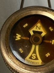 Germany Brass Pin On Belt Field Compass c.1939-1945 Working Hunting Backpacking