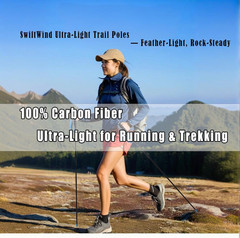 Ultralight Carbon Fiber Trekking Poles 2-Pack,Z-Pole Design Trail Running,Foldab