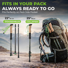 3K Carbon Fiber Trekking Poles (210G) – Pair of Ultralight Hiking Poles with Cor