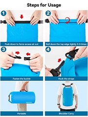 Waterproof Dry Bag for Women Men/10L/20L/30L/40L Roll Top Lightweight 5L Blue