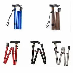 Folding Aluminum Trekking Pole – Collapsible Hiking Walking Cane Travel Stick
