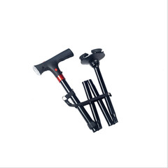 Camping Hiking Walking Stick 5-Level Height Adjustable Folding Walking Cane