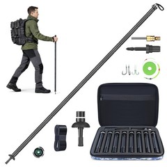 Aluminum Tactical Hiking Stick, 8-Section Adjustable Walking Staff with Acces…