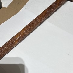 Hand-Carved Wooden folk art cane with bird Head Handle and Decorative Shaft