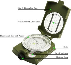 High-Accuracy Water-Resistant Lensatic Hiking Compass for Outdoor Adventures