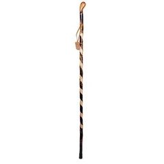 Dark Brown Wood Walking Cane 55″ – Hand Strap & Rubber Tip