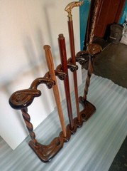 Handmade Antique Designer Wooden Storage Rack Handmade Wooden Carved Walking Ca