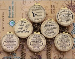 Custom Vintage Compass in Leather Case – Perfect for Baptism & Anniversaries