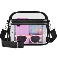 Clear Bag for Stadium Events Clear Purse Stadium Bag Satchel Large Black