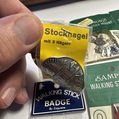 LOT of 8pcs Vintage Hiking Walking Stick Medallion Mount Badge New Old Stock