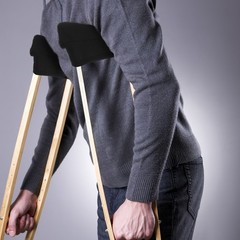 Crutch Pad Black Durable for Crutches Daily Use 1 Set 7.9x2x0.3in