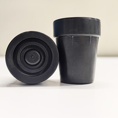 2pcs Replacement Rubber Cane Tips with Metal Washer for 3/4″ in Black – Durable