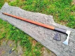 Walking Stick AXE | ROSE Wood Handle, Carbon Steel | Best Gift For Grand Parents