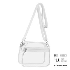 Clear Bag for Stadium Events Clear Sports Fan Handbags Purses with Large White