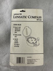 Ozark Trail Lensatic Compass, Black, Model AC-0133 Brand New Luminous Dial