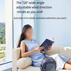 LED Display Fan 360?? Rotation Fan Ideal For Work Desk Clear Battery Indicator