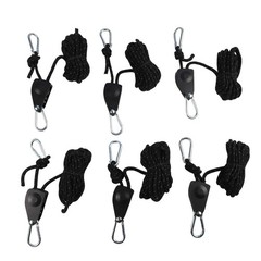 6pcs Outdoor Pulley Regulators Metal Alloy with Adjustable Reflective Rope
