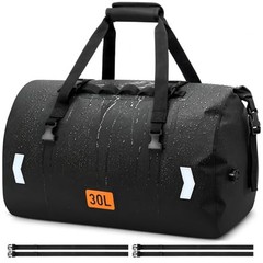 Waterproof Motorcycle Dry Bag Roll-top Motorcycle Tail Bag with Air 30L Black