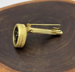 Brass Compass Belt Pin Style Vintage 2-1/2” Camping Hiking Outdoor Survival Tool
