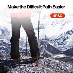 AWINNER Hiking Pole Tips, 4Pcs, Rubber, Wear & Tear Resistant, for Red