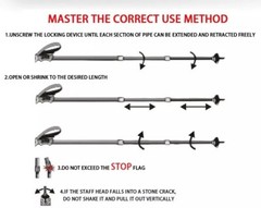 Pair of 2 Trekking Poles Walking Hiking Sticks Anti-shock Adjustable Alpenstock
