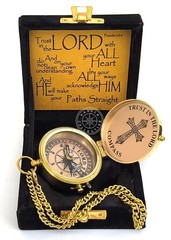 Trust in The Lord with All Your Heart – Proverbs 3: 5-6 Quote Engraved Compas…