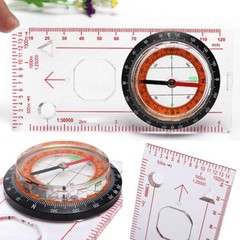 Camping Boating Orienteering Map Compass Ruler Magnifying Scale Scout Hiking
