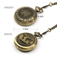 Classic Antique Finish Pocket Compass with Chain | Copper Survival Compass