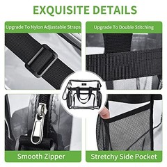Clear Bag for Stadium Events, 12×5.5×12 Clear Tote Lunch Bag with Non Black