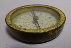 Brass Compasses 2 Handheld German N E S W Glass w Cover Lot Pair