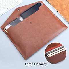 1 Piece PU Leather File Folders A4 Document Holder File Envelope Brown