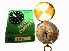Vintage Pocket Compass Unbreakable Glass Made in Western Germany Box No. 808