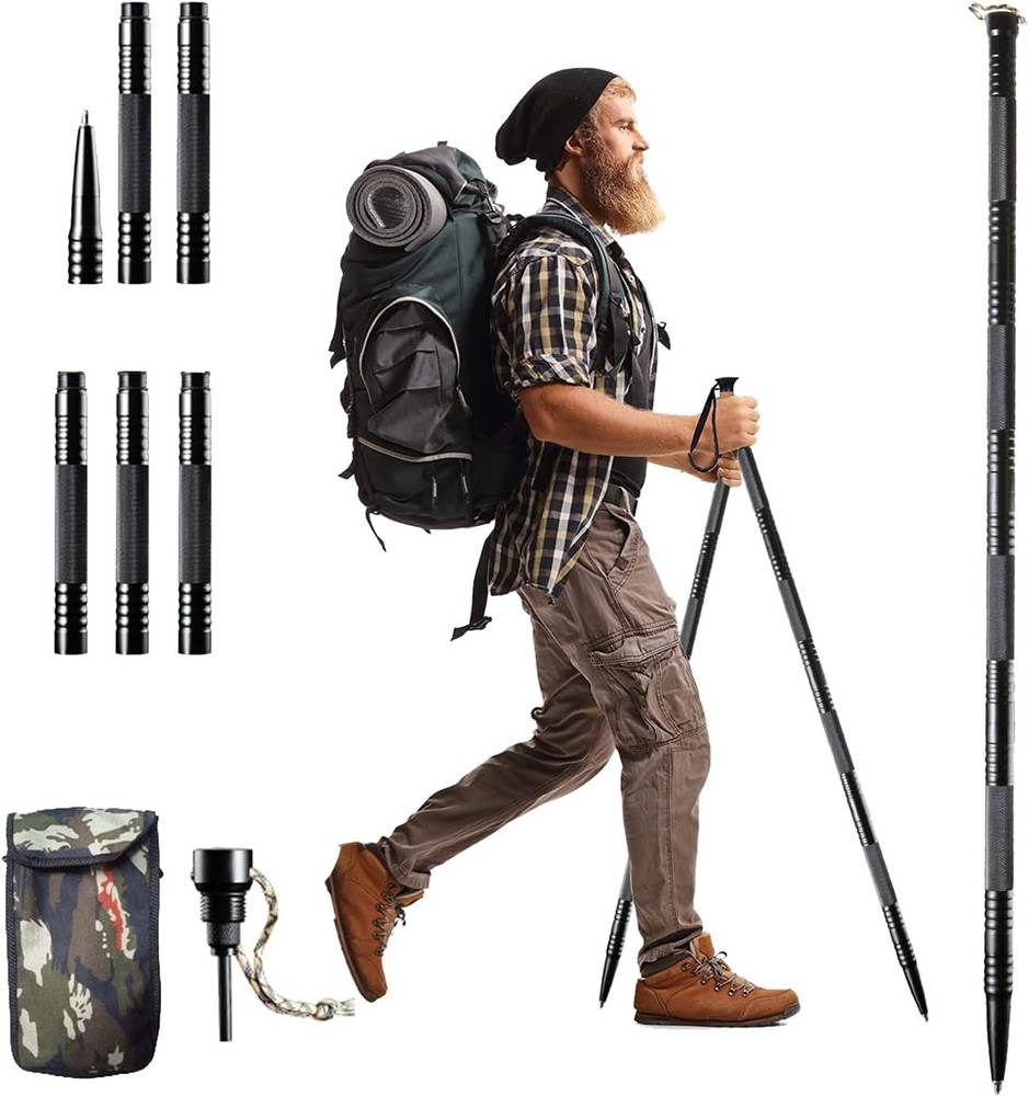 Adjustable Aluminum Trekking Poles, Lightweight Collapsible (Set-1)