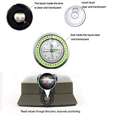 DEVICE OF C High-Accuracy Waterproof Military Compass for Directions, Green Set