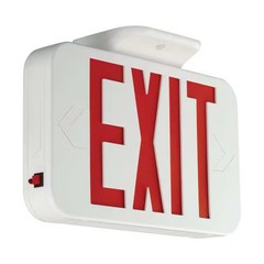 LED Lighted Exit Sign, Black, 1 or 2 Face(s), LED, Wall/Ceiling Mount, Not
