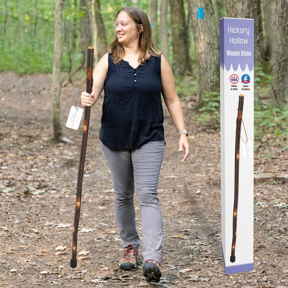 wooden walking and hiking stick Ole Hickory 48 inch