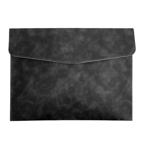 Resume Folder, Leather File Folder File Folders Travel Document Holder A4 Black