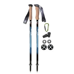 Compact 3 Trekking Poles – 5.6 oz Ultralight, Backpacking, Blue / EVA Cork