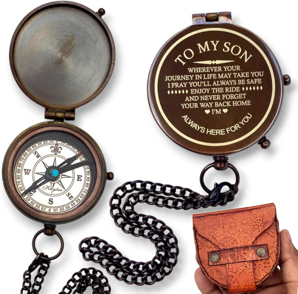 To My Son Premium Quality Compass for Men Birthday & Baptism Gift for Kids Boy.