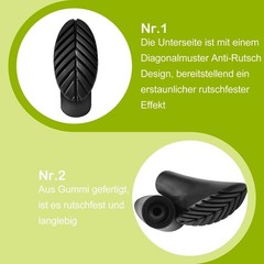 4pcs Nordic Walking Poles Rubber Buffer Nordic Walking Pads Rubber Buffer for…