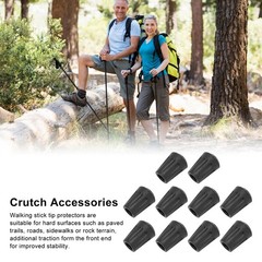 10pcs Hiking Pole Feet Cover Durable Rubber For Enhanced Stability Premium