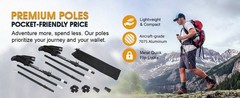 Folding Hiking Poles, Lightweight 7075 Aluminum Alloy Mountain Tech Trekking