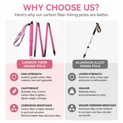 Trekking Poles Carbon Fiber High Strength Foldable Portable Outdoor Model