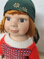 Porcelain Doll 46cm NJSF Red Hair Character Face Costume Outfit