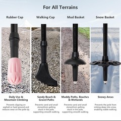 Bisinna Hiking/Trekking Poles, 135cm Telescopic, Aluminium, Cork Handle, 2pcs, Unisex