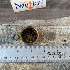 Brass Pocket Compass w/ Optional 27″ Chain & Bag – Gold, Silver, Antique Finish