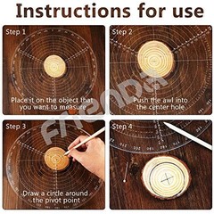 12″ Round Center Finder Compass Tool – Acrylic Circle Gauge for Lathe & Woodturn