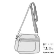 Clear Bag for Stadium Events Clear Sports Fan Handbags Purses with Small Silver