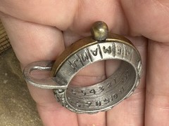COOL UNIQUE VINTAGE MANUAL COMPASS PEWTER & COPPER