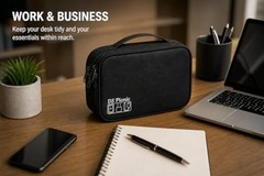 Electronic Organizer Travel Essentials Case, Waterproof Double Layer Cable
